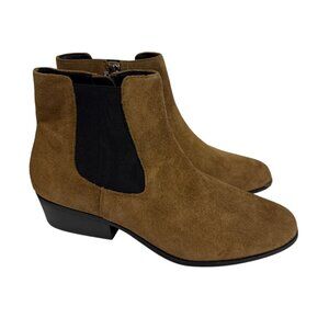 Aerosoles Cherro Women's Boot Brown Leather Mid Calf Heeled Zip Close Size 7